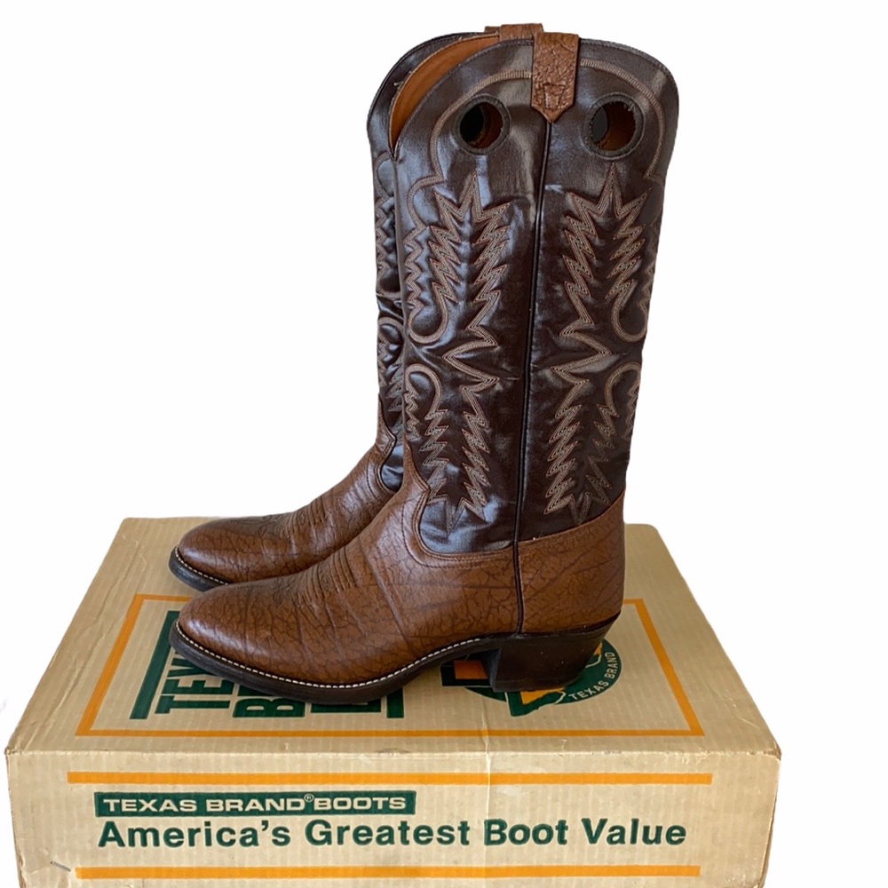 Vintage Texas Brand Boots Genuine Leather 11 1/2 - Picture 4 of 16